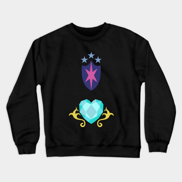 My little Pony - Shining Armor + Princess Cadence Cutie Mark V2 Crewneck Sweatshirt by ariados4711